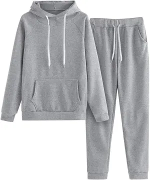 Women's 2 Piece Outfits Lounge Set Long Sleeve V Neck Athletic Sweat Pullover Sweatshirt Joggers