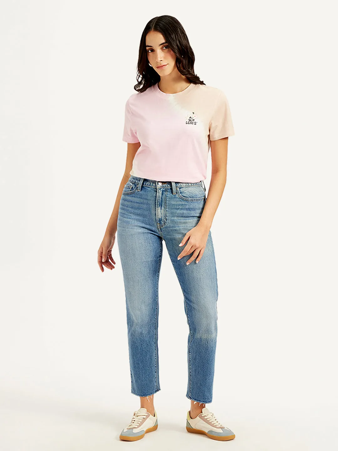 Women's Blue Wedgie Straight Fit Mid Rise Jeans