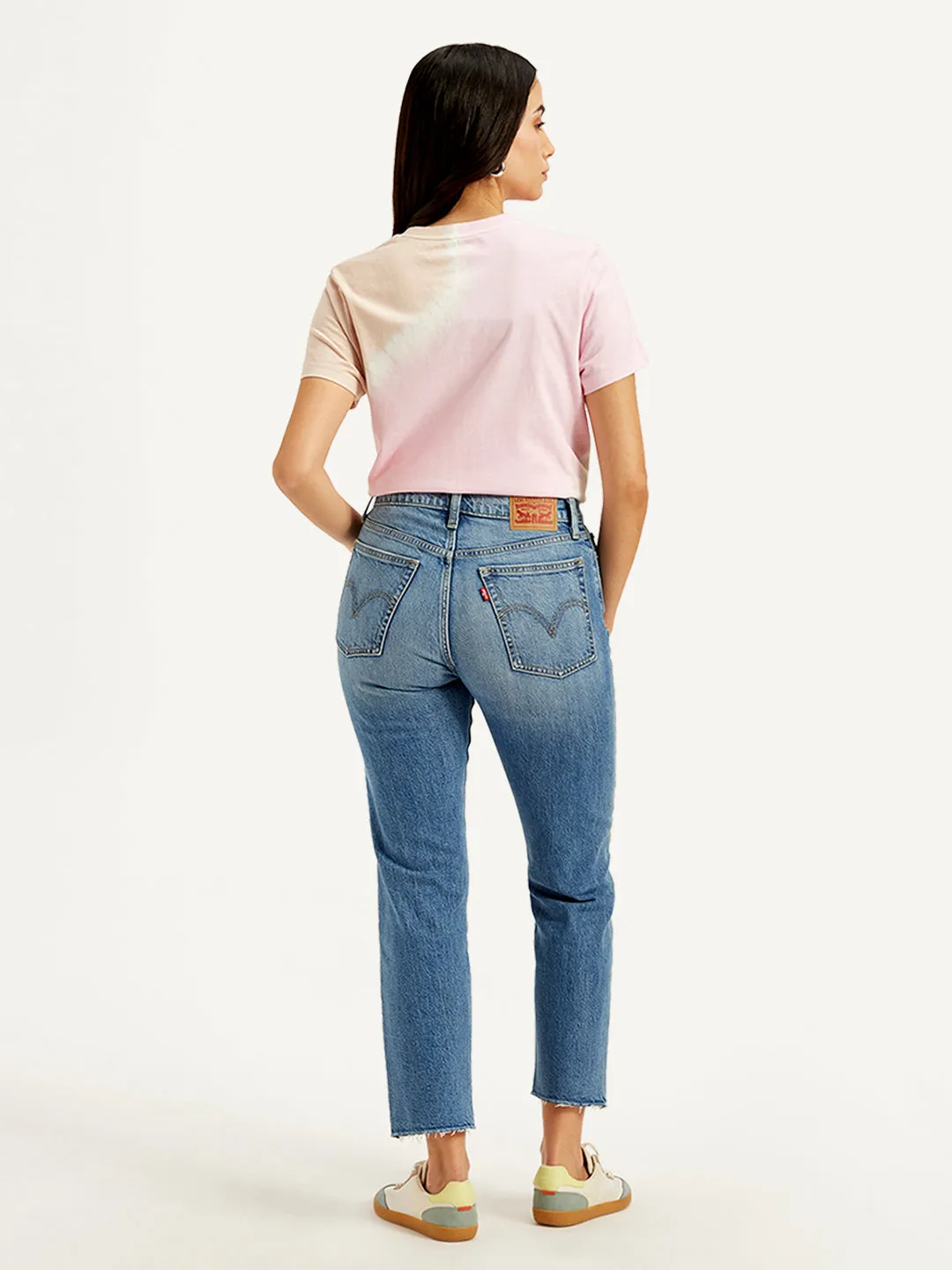 Women's Blue Wedgie Straight Fit Mid Rise Jeans