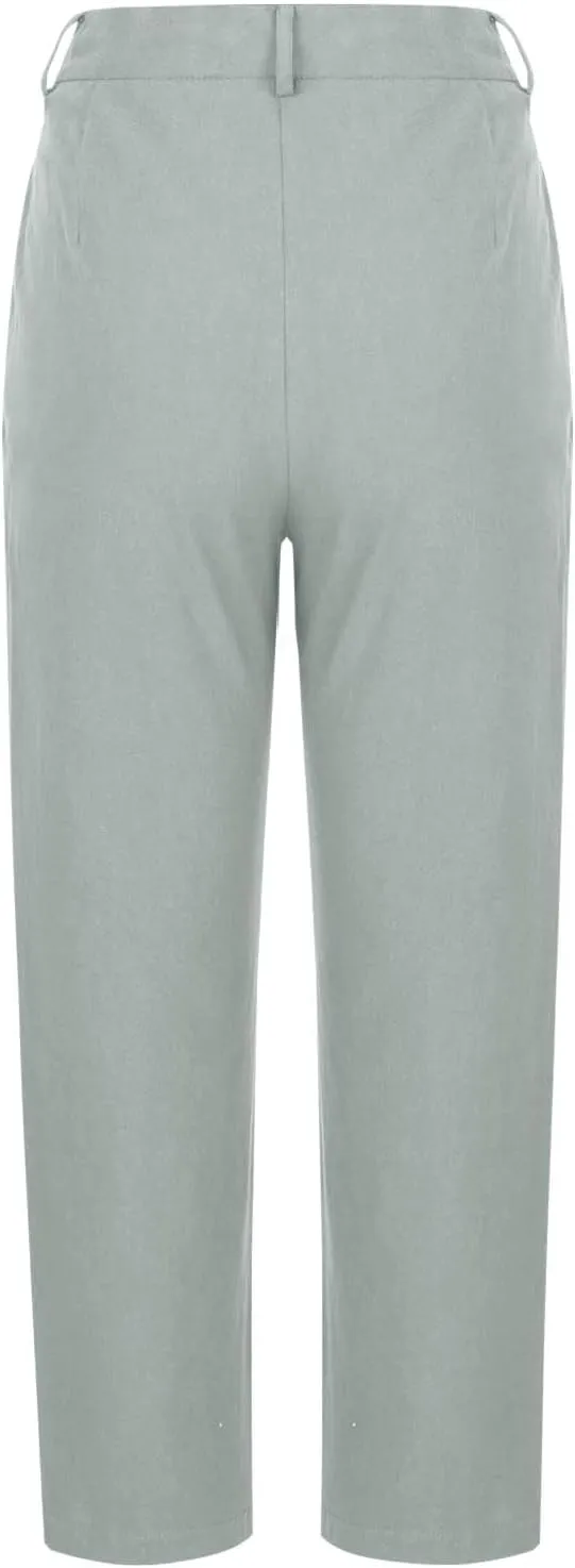 Women's Dress Capris Elegant Straight Leg Business Trousers High Waist Dressy Work Pants Summer Slacks