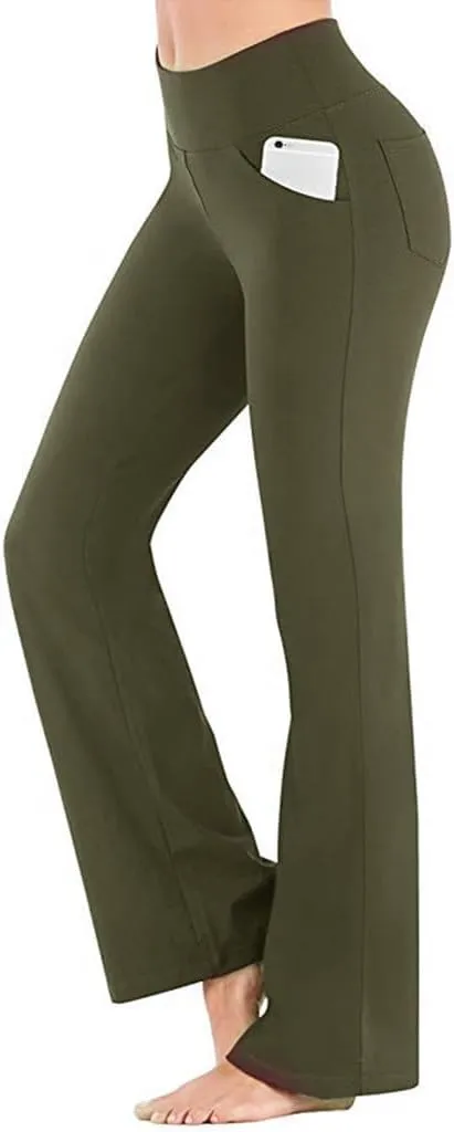 Women's Flare Yoga Pants 2024 Tummy Waisted Yoga Pants Control Pants Flare Leggings for Women Womens Fleece Lined