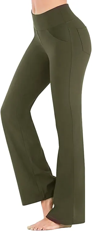 Women's Flare Yoga Pants 2024 Tummy Waisted Yoga Pants Control Pants Flare Leggings for Women Womens Fleece Lined