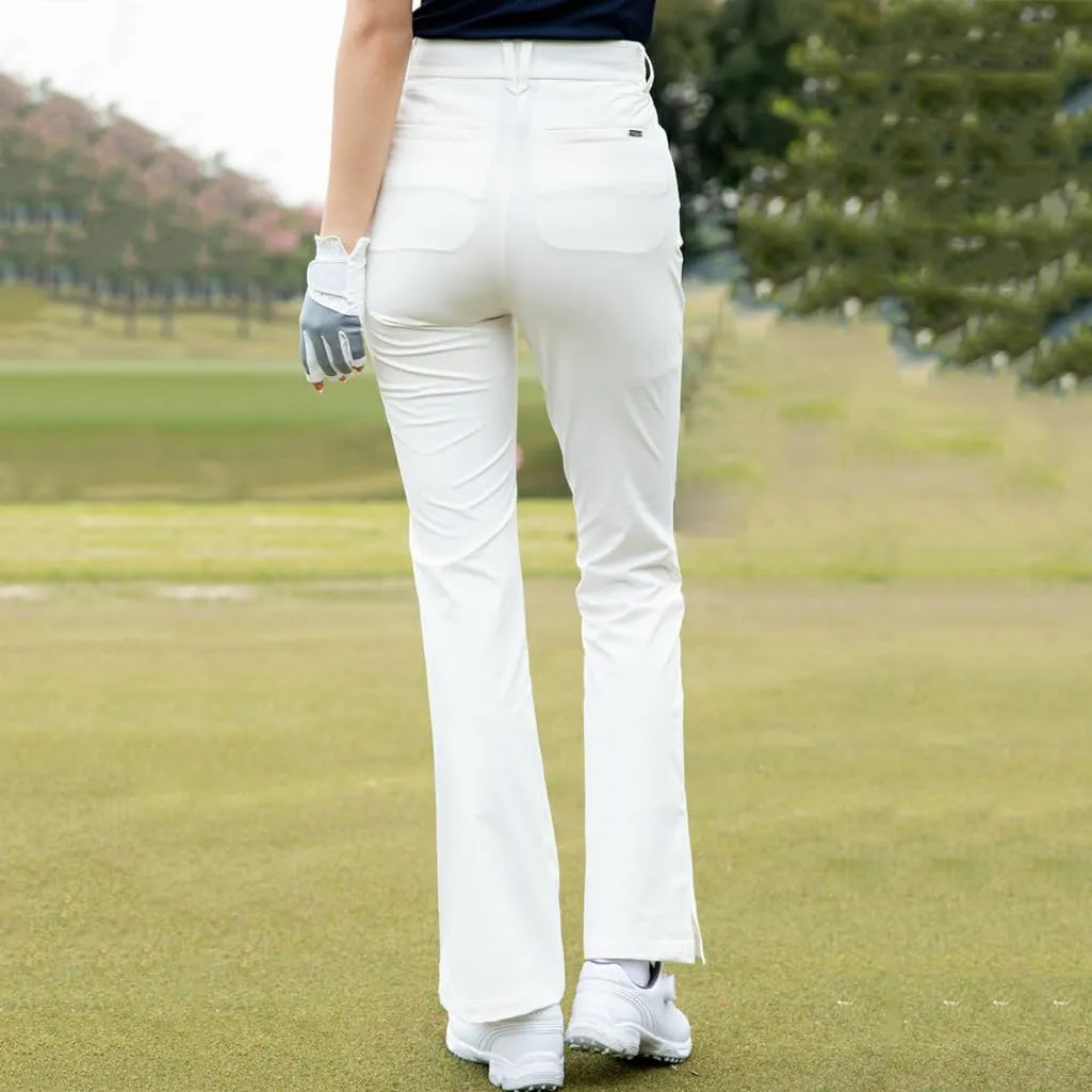 Women's Golf Pants Summer Lightweight High Waist Stretchy Trousers Bootcut Office Slacks with Pocket