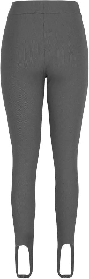 Women's High Waist Knit Yoga Stirrup Leggings Trendy Tummy Control Stretch Gym Trouser Workout Running Tights Pants