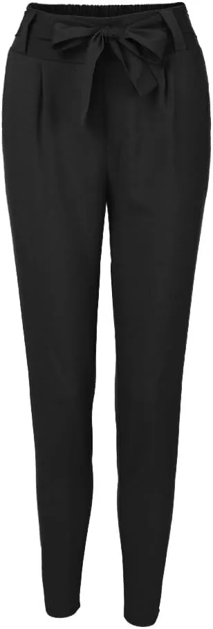 Womens High Waist Pencil Pants Slim Fit Bow-Knot Elastic Waist Pants Casual Office Paper Bag Trousers with Pockets
