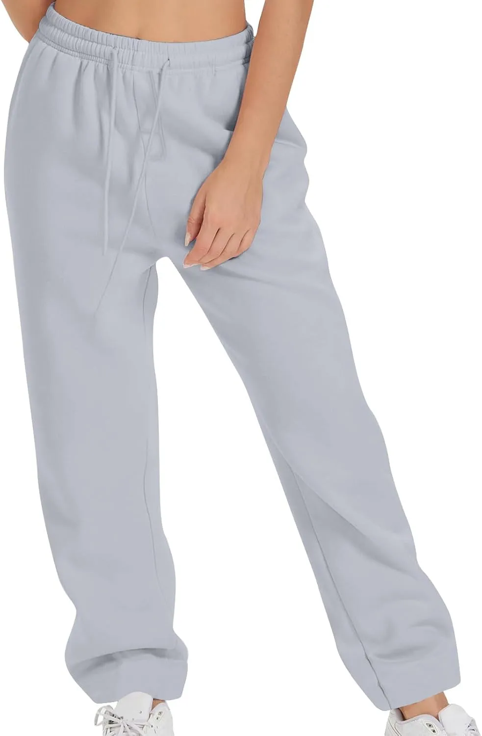 Womens High Waisted Drawstring Waist Wide Leg Sweatpants with Pockets Yoga Workout Casual Athletic Trousers Pants
