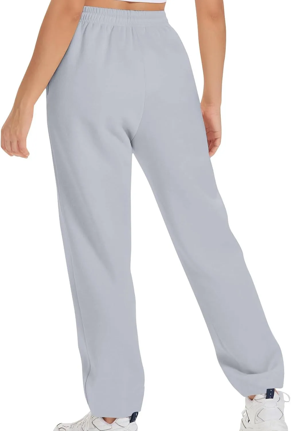 Womens High Waisted Drawstring Waist Wide Leg Sweatpants with Pockets Yoga Workout Casual Athletic Trousers Pants