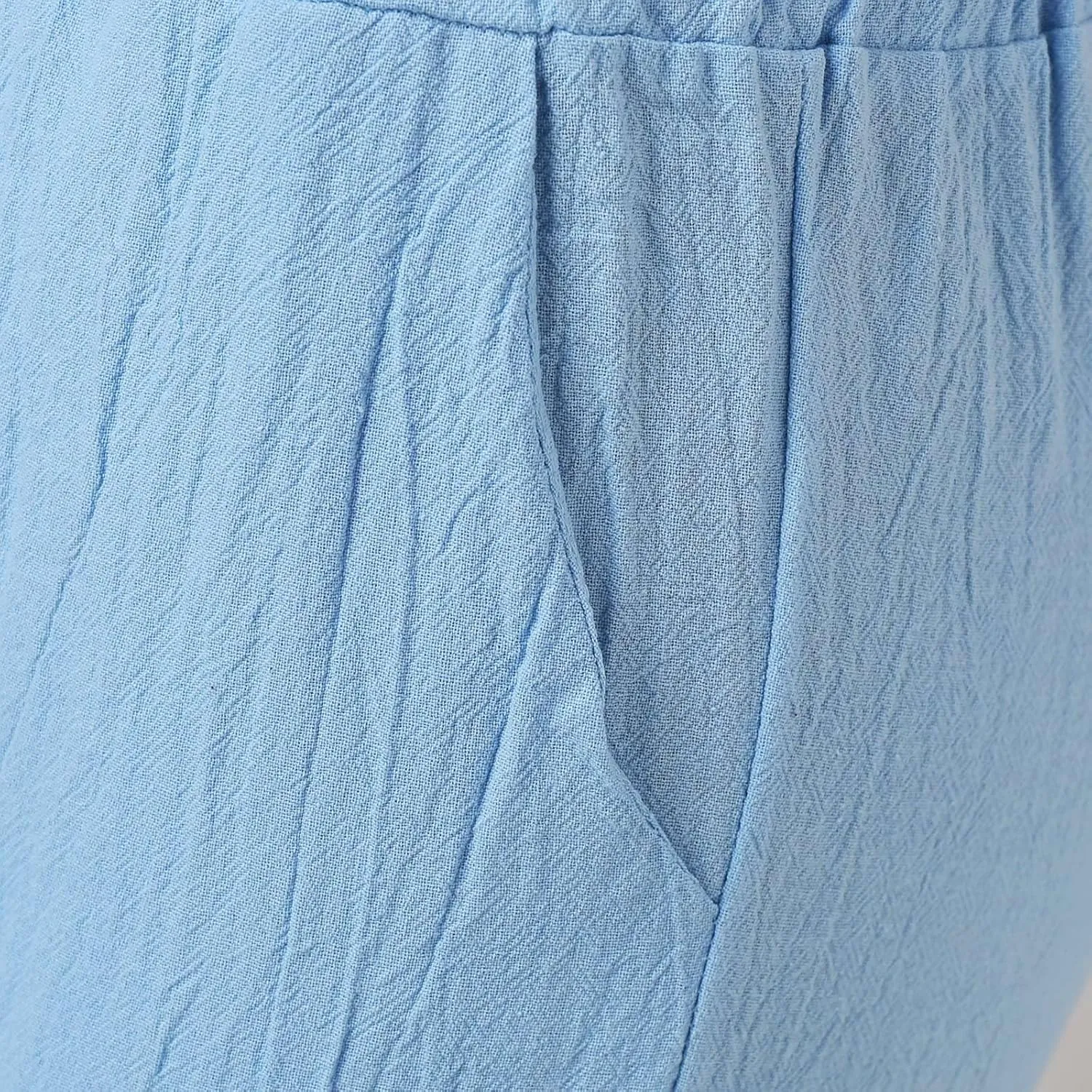 Women's Linen Wide Leg Capri Pants Casual Summer High Waist Flowy Baggy Comfy Straight Leg Yoga Lounge Trousers Beach