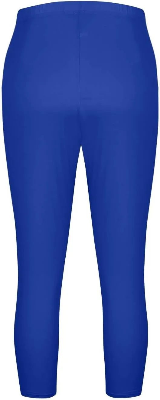 Womens Plus Size Capri Leggings Elastic High Waist Yoga Cropped Pants Tummy Control Oversized Capris Ladies Outfits