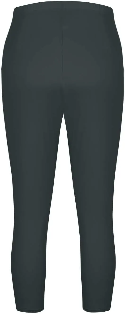 Womens Plus Size Capri Leggings Elastic High Waist Yoga Cropped Pants Tummy Control Oversized Capris Ladies Outfits