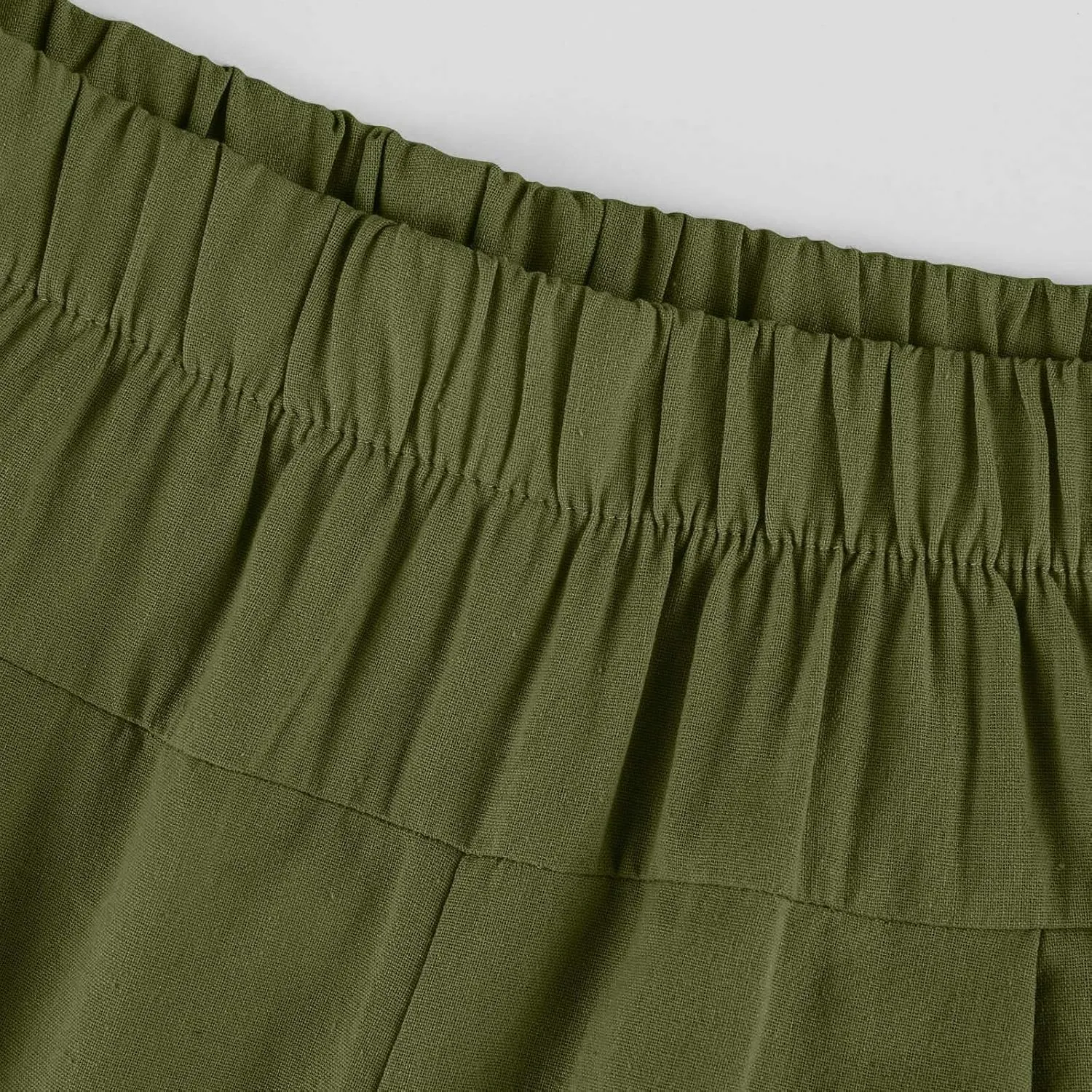 Women's Summer High Waisted Baggy Harem Pants Casual Drawstring Ankle Length Baggy Trousers Slacks with Pockets