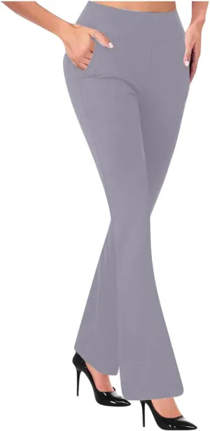 Work Pants for Women Stretch Flare High Waist Yoga Pant Dressy Soft Business Casual Slacks Comfy Office Trousers
