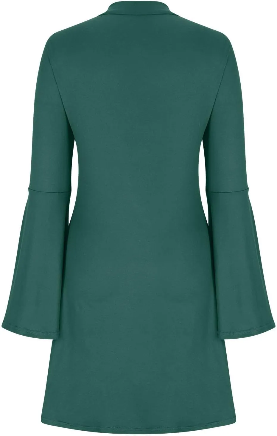 XUNRYAN Womens Spring Dresses 2025 Fashion Ruffle Long Sleeve Crewneck Mini Dress Slim Fit Party Club Basic Bodycon Dresses