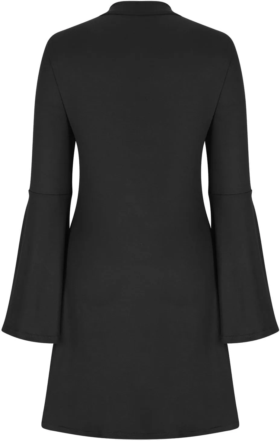 XUNRYAN Womens Spring Dresses 2025 Fashion Ruffle Long Sleeve Crewneck Mini Dress Slim Fit Party Club Basic Bodycon Dresses