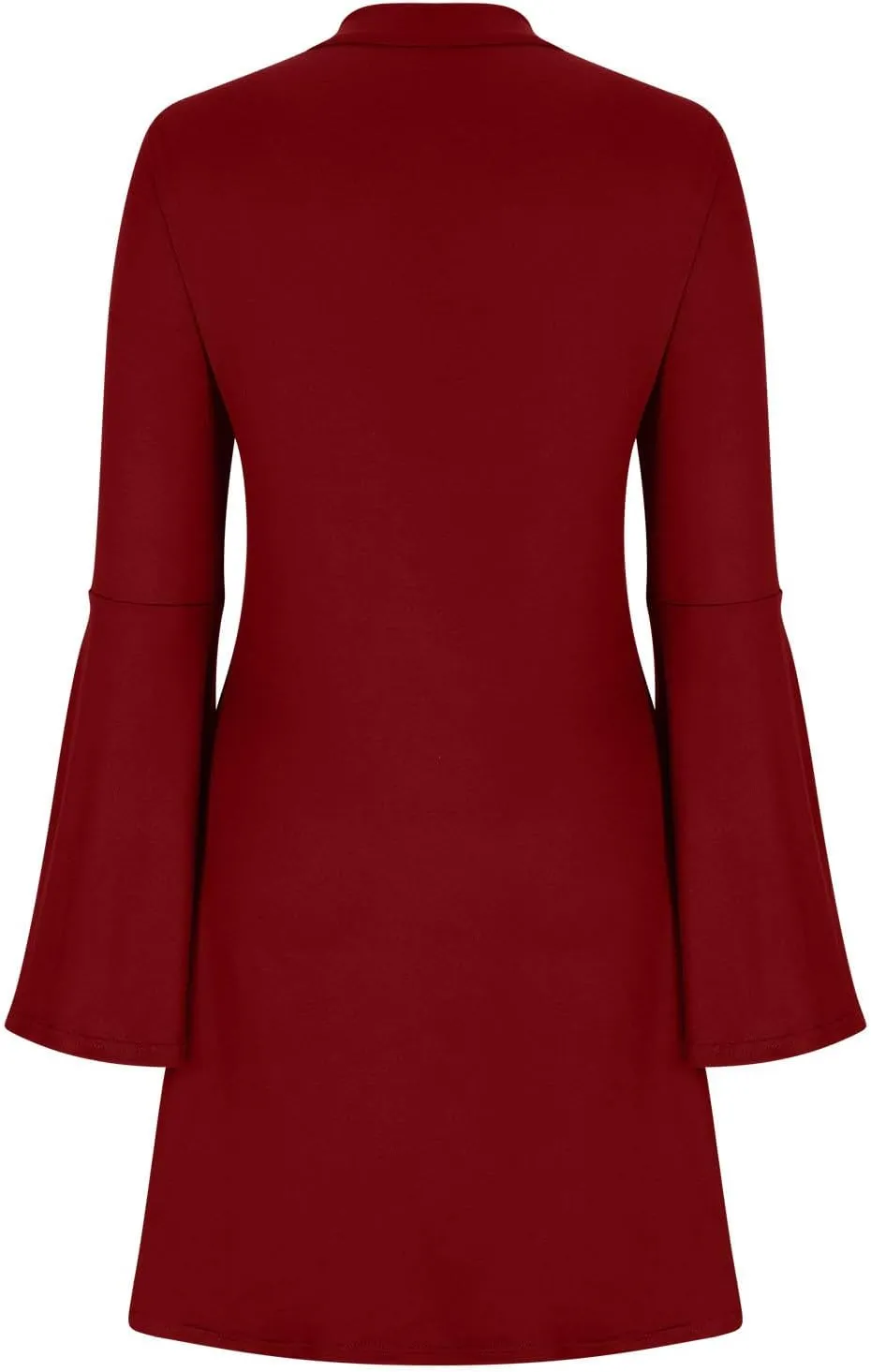 XUNRYAN Womens Spring Dresses 2025 Fashion Ruffle Long Sleeve Crewneck Mini Dress Slim Fit Party Club Basic Bodycon Dresses