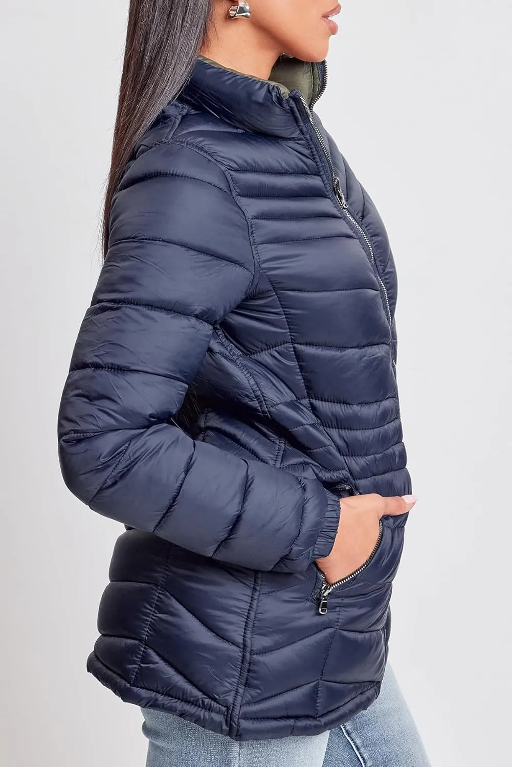YMI Jeans Women's Winter Reversible Puffer Jacket