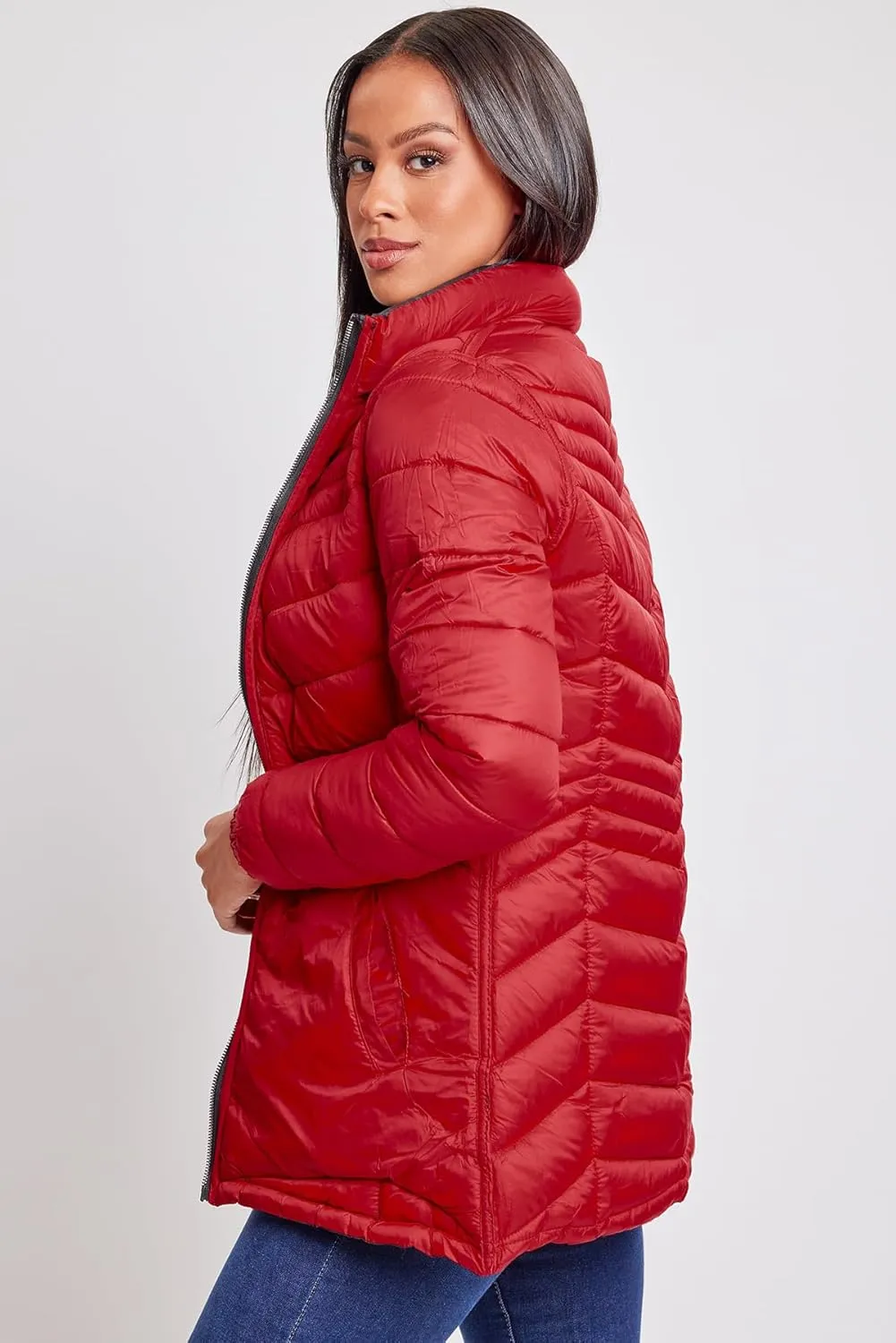 YMI Jeans Women's Winter Reversible Puffer Jacket