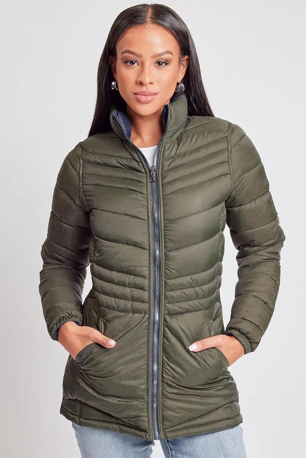 YMI Jeans Women's Winter Reversible Puffer Jacket