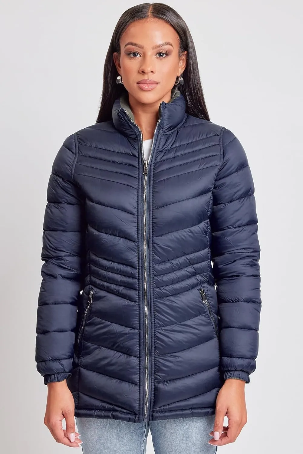 YMI Jeans Women's Winter Reversible Puffer Jacket