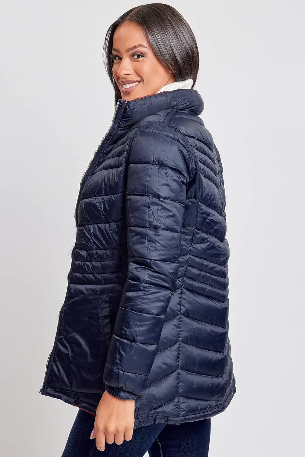 YMI Jeans Women's Winter Reversible Puffer Jacket