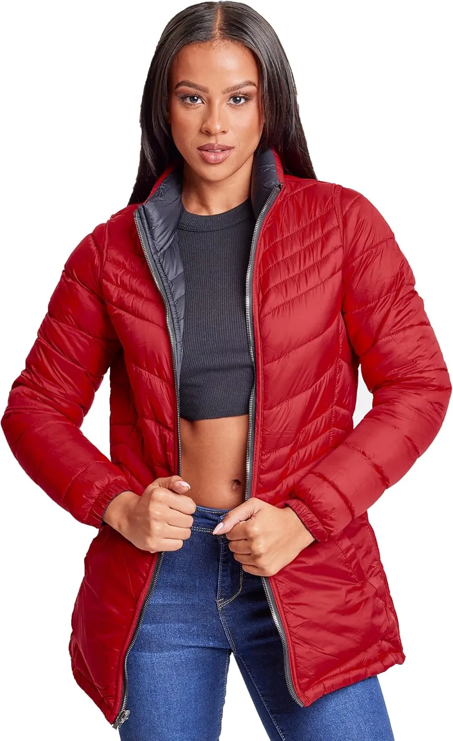 YMI Jeans Women's Winter Reversible Puffer Jacket