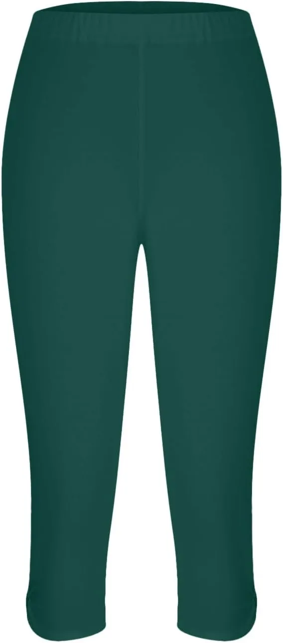 Yoga Capris for Women High Waist Leggings Casual Summer Cropped Pants Comfy Workout Pant Slim Trousers