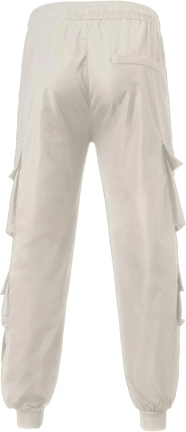ZHUER Mens Chino Cargo Pants Slim Fit Casual Sport Jogger Pants Stretch Sweatpants Pockets Lightweight Outdoor Street Pants
