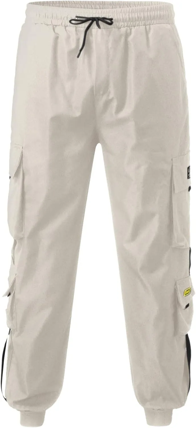 ZHUER Mens Chino Cargo Pants Slim Fit Casual Sport Jogger Pants Stretch Sweatpants Pockets Lightweight Outdoor Street Pants