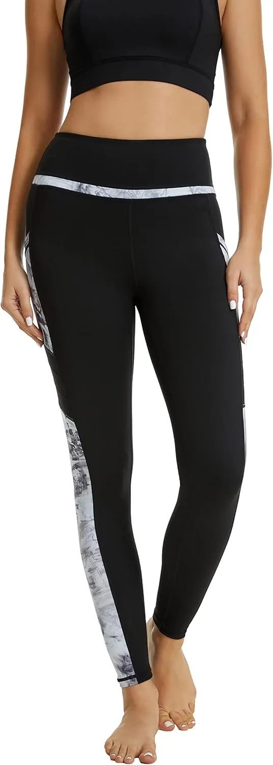 Zinmore Women's Capri Yoga Pants Exercise Running Workout Leggings with Pockets