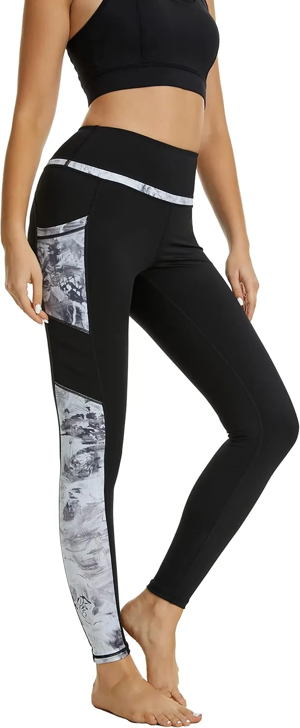 Zinmore Women's Capri Yoga Pants Exercise Running Workout Leggings with Pockets